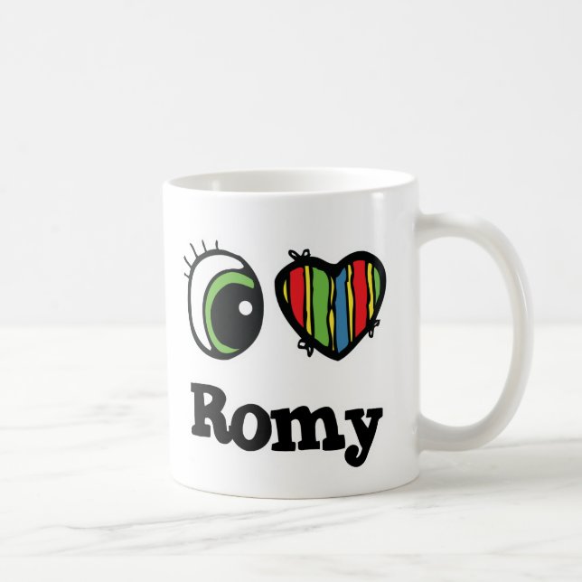 Mug J'aime (cœur) Romy (Droite)