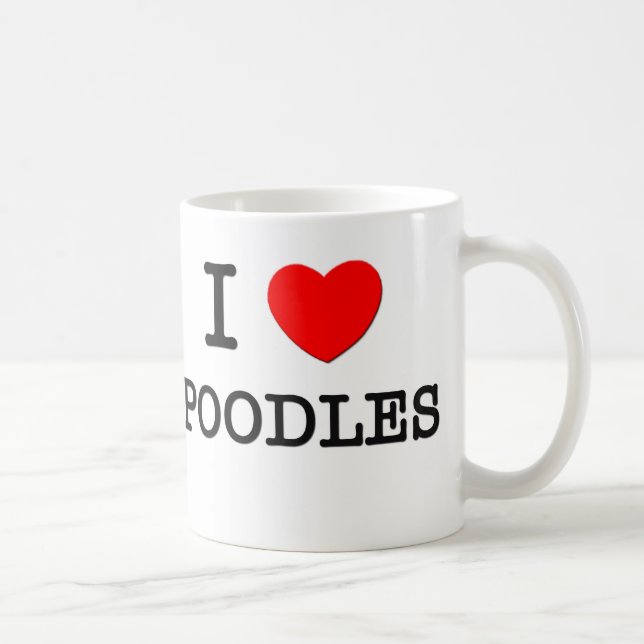 Mug J'aime des caniches (Droite)