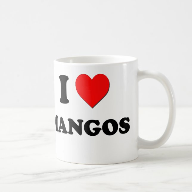Mug J'aime des mangues (la nourriture) (Droite)