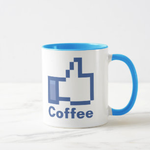 Mug J'aime des pouces du café FB Facebook vers le hau