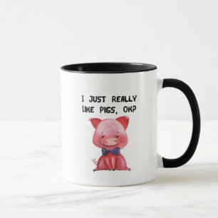Mug J'aime juste vraiment le cadeau d'amants de porc