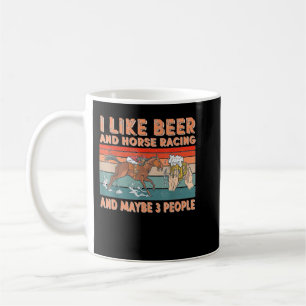 Mug J'Aime La Bière Et La Course À Cheval Et Peut-Être