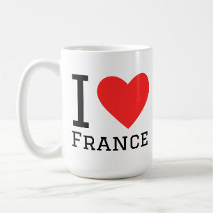 Mug J'aime la France autocollant carré