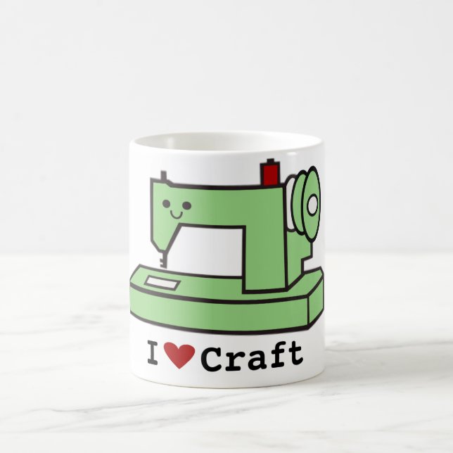 Mug J'aime la machine à coudre de Kawaii de métier (Centre)