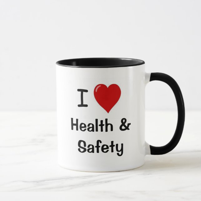 Mug J'aime la santé et sécurité de coeur de la santé (Droite)