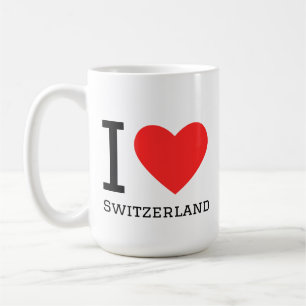 Mug J'aime la Suisse autocollant carré