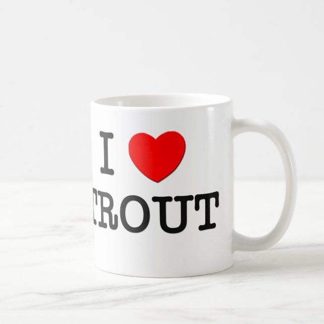 Mug J'aime la TRUITE (la nourriture) (Droite)