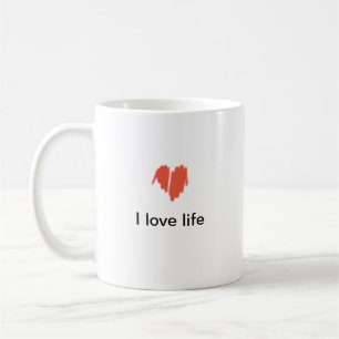 Mug J'aime la vie Graffiti rouge Sprayed Heart Image