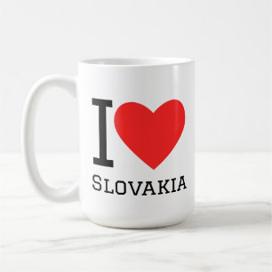 Mug J'aime l'autocollant carré Slovaquie