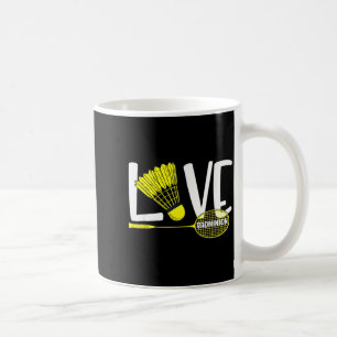 Mug J'aime le badminton raquette mignonne et sports de