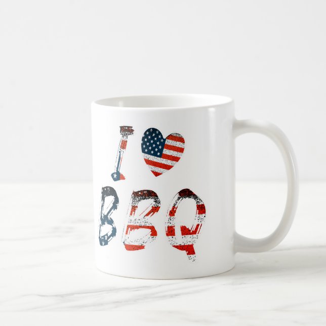 Mug J'aime le barbecue, patriotique américain (Droite)