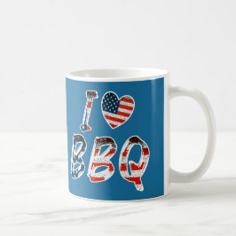 Mug J'aime le barbecue, patriotique américain