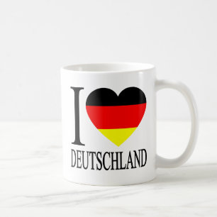 Mug J'aime le coeur allemand de drapeau du Deutschland