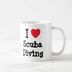 Mug J'aime le coeur de plongée sous-marine personnali