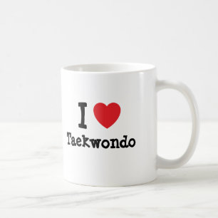 Mug J'aime le coeur de Taekwondo personnalisé