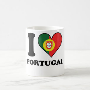 Mug J'aime le coeur portugais de drapeau du Portugal