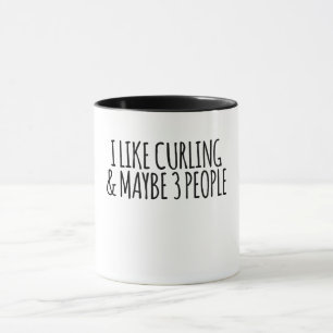 Mug J'Aime Le Curling Et Peut-Être 3 Personnes