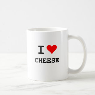 Mug J'aime le fromage (le lettrage noir)