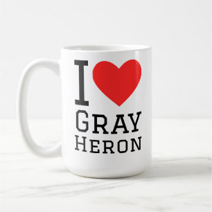 Mug J'aime le héron cendré
