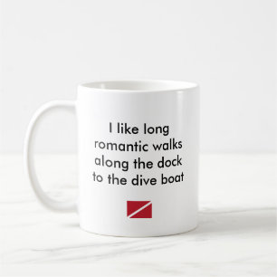 Mug J'aime le long… bateau romantique de piqué