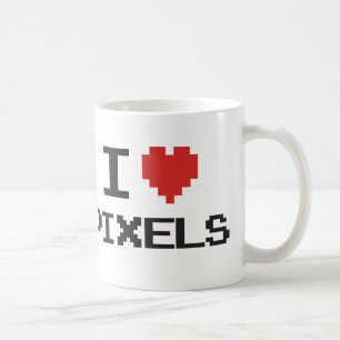 Mug J'aime le rétro gamer 8bit de coeur pixelated par
