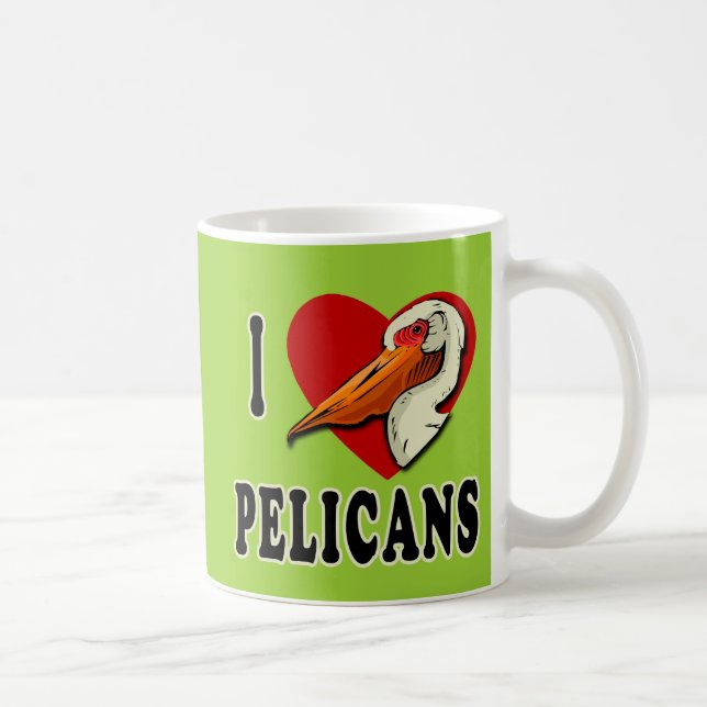 Mug J'aime le T-shirts de pélicans, habillement (Droite)