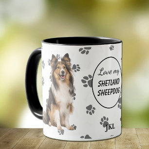 Mug J'aime l'empreinte de patte de mon Berger des Shet