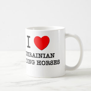 Mug J'aime les chevaux d'équitation ukrainiens (les