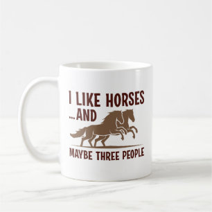 Mug J'Aime Les Chevaux Et Peut-Être 3 Personnes