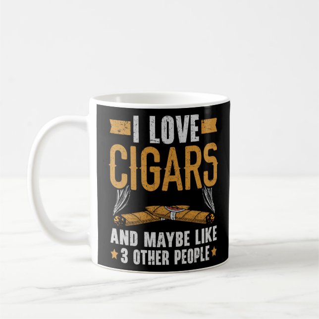 Mug J'Aime Les Cigares Et Peut-Être Comme 3 Personnes  (Gauche)