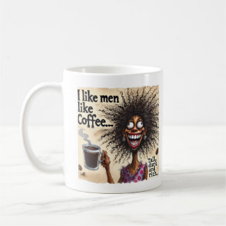 Mug J'aime les hommes, comme le café... grand, sombre 