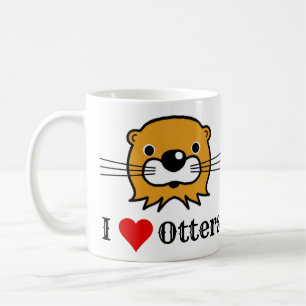 Mug J'Aime Les Loutres. Appréciation. Loves Otters