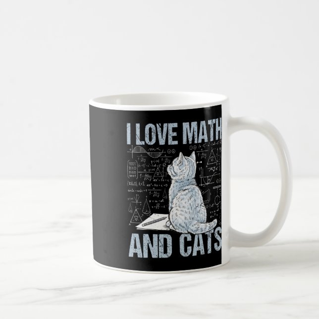 Mug J'aime les maths et les chats Prof de science Étud (Droite)