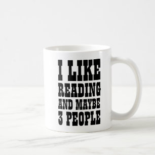 MUG J'AIME LIRE ET PEUT-ÊTRE 3 PERSONNES