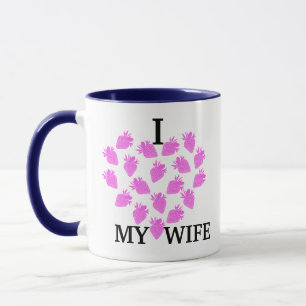 Mug J'aime ma femme Valentine's day Strawberry Hearts