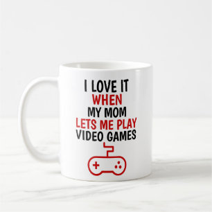 Mug J'aime ma mère quand elle me laisse jouer aux jeux