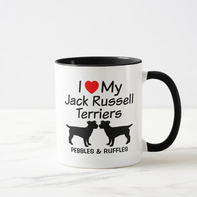Mug J'Aime Mes Deux Chiens Jack Russell Terrier (Droite)