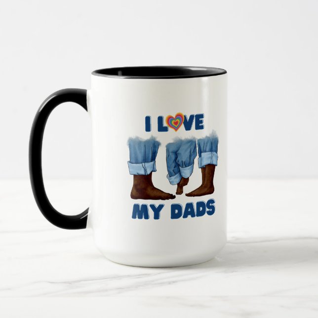 Mug J'aime mes deux papas avec fierté (Gauche)