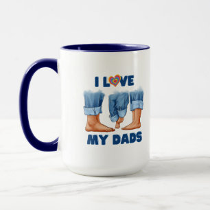 Mug J'aime mes deux papas avec fierté