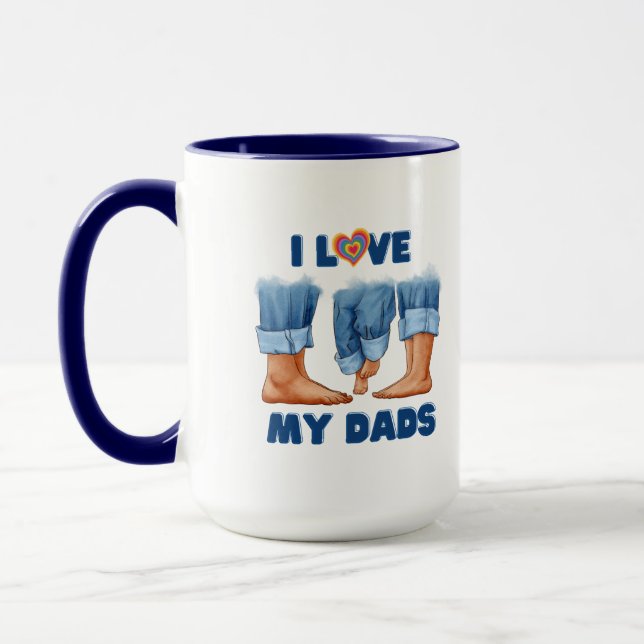 Mug J'aime mes deux papas avec fierté (Gauche)