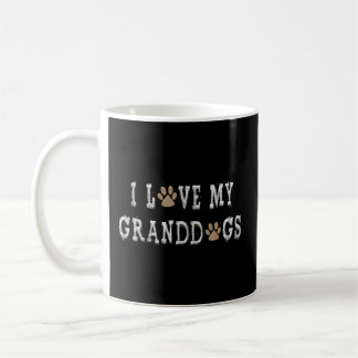 Mug J'Aime Mes Petits-Chiens Grand-Père Chien Grand-Mè