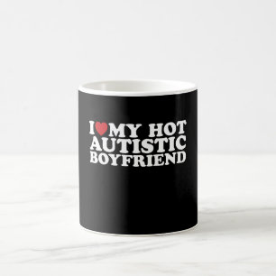 Mug J'Aime Mon Ami Autiste Chaud BF Autisme Coeur