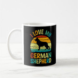 Mug J'aime mon berger allemand Chien bleu Brown couche