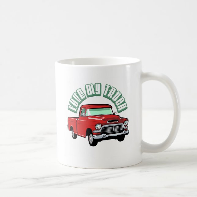 Mug J'aime mon camion - vieux, collecte rouge (Droite)