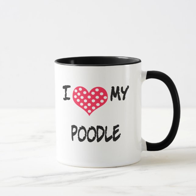 Mug J'aime mon caniche (Droite)