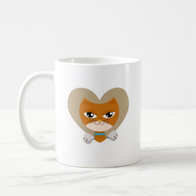 Mug J'aime mon chat ginger (Gauche)