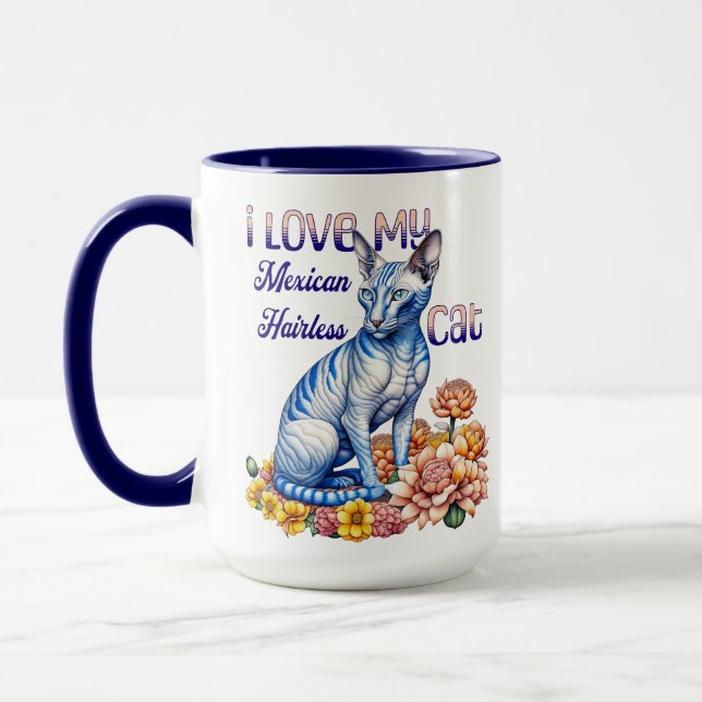 Mug J'aime mon chat mexicain sans cheveux (Gauche)