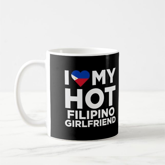Mug J'Aime Mon Chaud Filipino Girlfriend Funny Couples (Gauche)