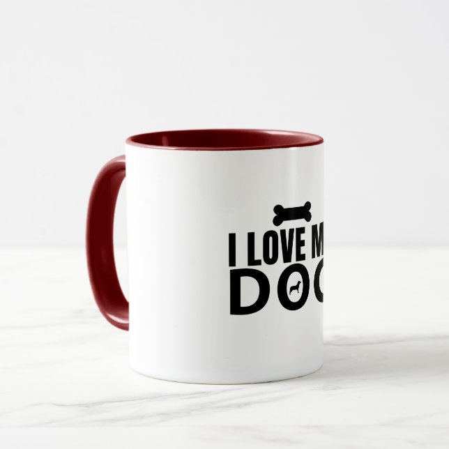 Mug J'aime mon chien (Devant gauche)