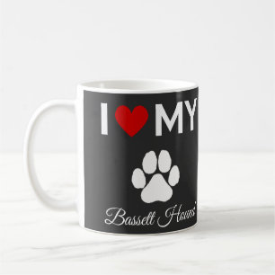 Mug J'aime mon chien Bassett Hound texte personnalisé